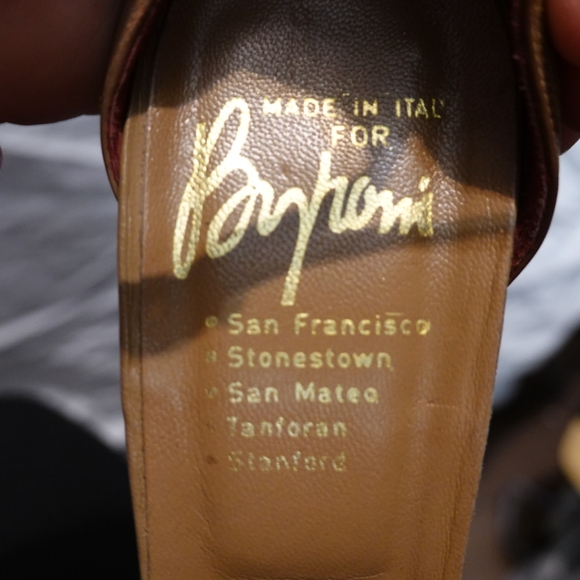 VINTAGE "Made in Italy for Byron's" Glam Multi-hued Brown Heeled Sandals, size 8 - Picture 4 of 11